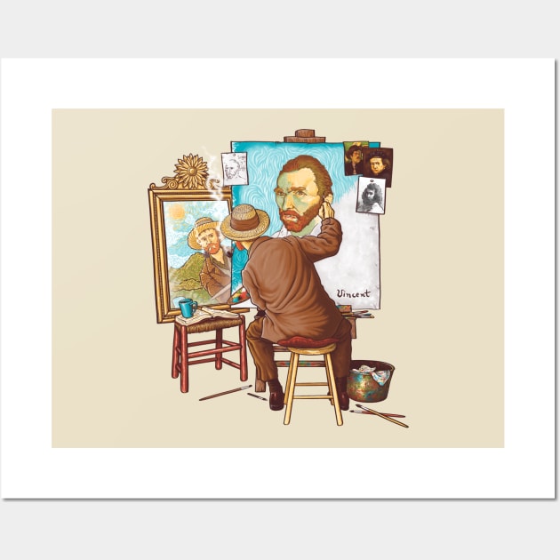 Van Gogh Triple Self Portrait Wall Art by TonyCenteno